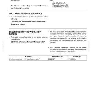 New Holland E225BSR Excavator Service Repair Workshop Manual | Instant PDF Download image 3