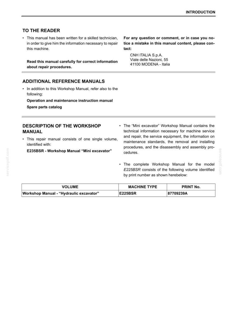 New Holland E225BSR Excavator Service Repair Workshop Manual | Instant PDF Download image 3