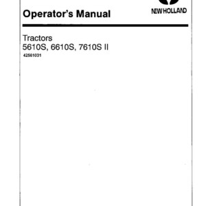 Manual de operación y mantenimiento del tractor New Holland 5610s, 6610s, 7610S II / Descarga instantánea en PDF imagen 3