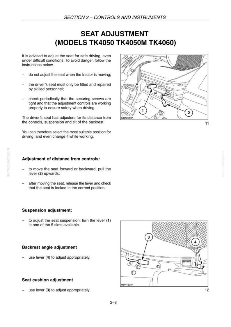 Manual de operación y mantenimiento para tractores New Holland TK4020, TK4030, TK4040, TK4050 y TK4060 / Descarga instantánea en PDF imagen 5