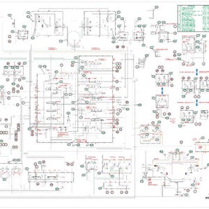 May include: A detailed schematic diagram of a CX350C excavator's hydraulic system. The diagram is filled with lines, circles, and symbols, with text labels and a legend in the upper right corner. The title "CX350C EXCAVATOR HYDRAULIC SCHEMATIC" is at the bottom.