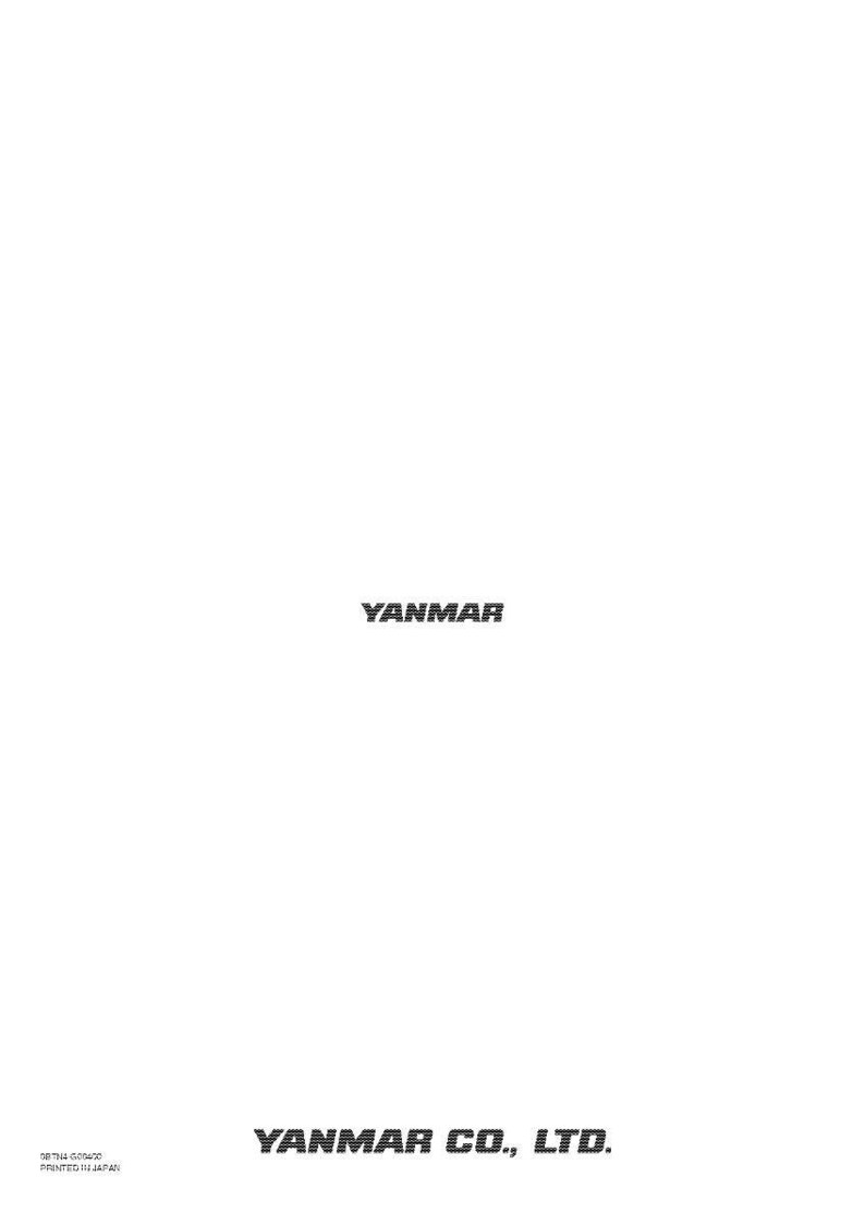 Puede incluir: Un documento blanco que presenta el texto negro YANMAR centrado en la parte superior y YANMAR CO., LTD. centrado en la parte inferior. En la esquina inferior izquierda, un peque&ntilde;o texto negro dice 08784-G00400 y PRINTED IN JAPAN.