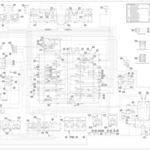 May include: A detailed engineering schematic of an E145C EVO excavator's hydraulic system. The diagram is in black and white, featuring numerous interconnected components, lines, and labels. Text at the bottom reads "E145C EVO EXCAVATOR HYDRAULIC SCHEMATIC."