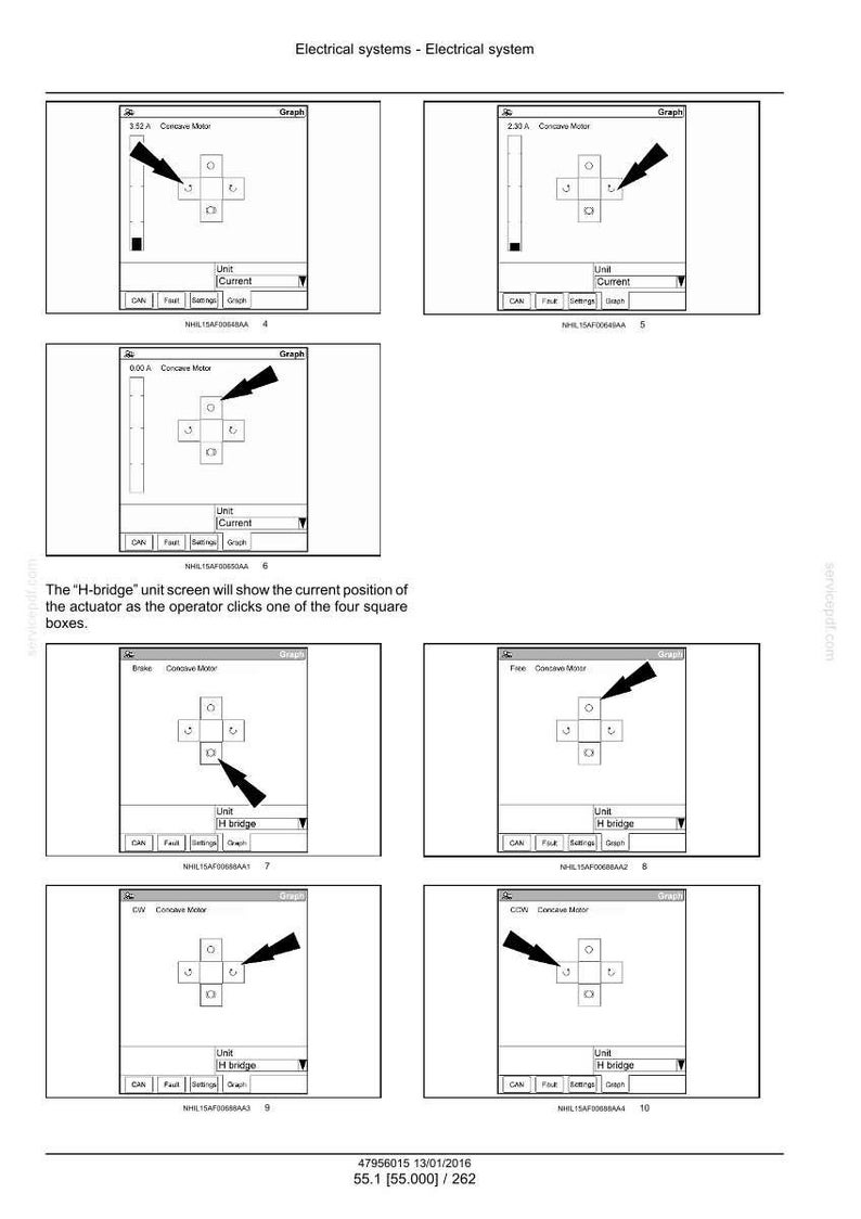 May include: Diagrams of an electrical system interface with arrows and text. The text includes "Electrical systems - Electrical system", "Concave Motor", "Unit", "Current", and "H bridge".