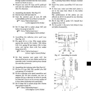 Pu&ograve; includere: Diagramma tecnico con istruzioni di montaggio per componenti meccanici. Include diagrammi di parti come o-ring, bobine e tappi, con specifiche di coppia in kgf-m. Il testo dettaglia i passaggi di assemblaggio e i numeri dei componenti.