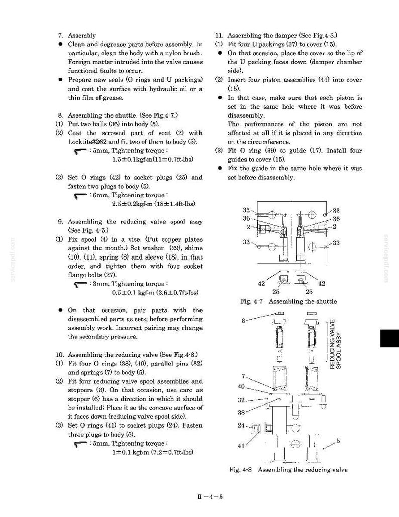 Pu&ograve; includere: Diagramma tecnico con istruzioni di montaggio per componenti meccanici. Include diagrammi di parti come o-ring, bobine e tappi, con specifiche di coppia in kgf-m. Il testo dettaglia i passaggi di assemblaggio e i numeri dei componenti.