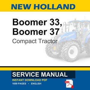 New Holland Boomer 33 och 37 Tier 4B (slutlig) Kompakttraktor Service- och reparationshandbok | Direkt PDF-nedladdning | Marknad: Nordamerika bild 1