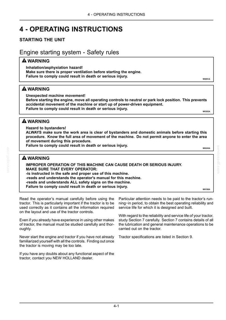 New Holland T4.75v, T4.85v, T4.95v, T4.105V Tractor Operator Owners Operation Manual | Instant PDF Download image 6