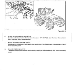 Op de afbeelding: Technisch diagram van een tractor en zijn elektrisch systeem. De afbeelding toont een tractoromtrek en diagrammen van zenders, sensoren en schakelaars, met labels en tekstbeschrijvingen.