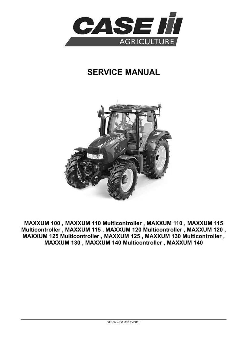 May include: A service manual for Case IH Agriculture tractors. The image shows a tractor model and the text "SERVICE MANUAL" at the top. The bottom of the image lists tractor models including MAXXUM 100, MAXXUM 110, and MAXXUM 140.
