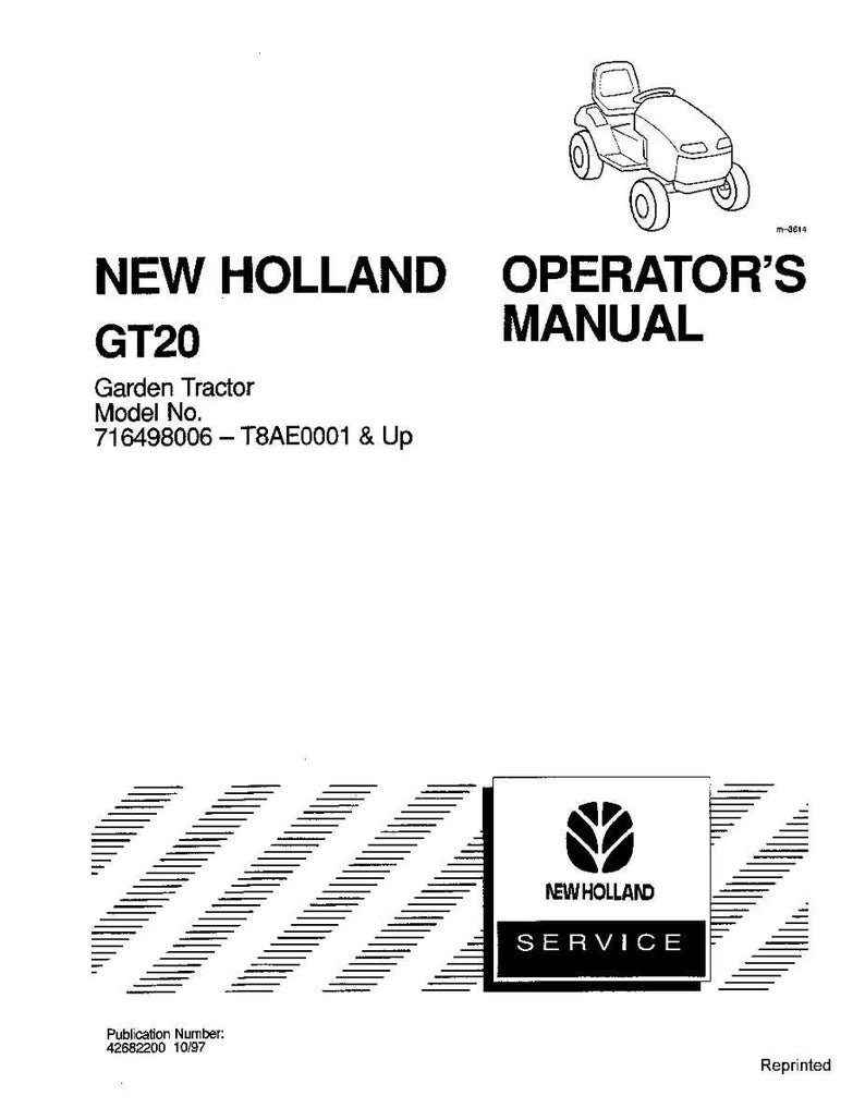 New Holland GT20 Garden Tractor Operator Owners Operation Manual | Instant PDF Download image 3