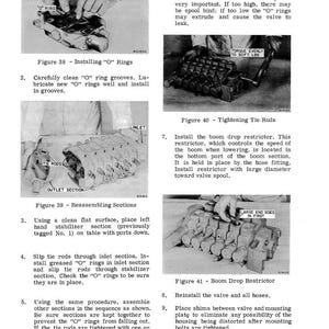 May include: Black and white technical diagrams with text instructions for assembling and maintaining machinery components. Figures show steps for installing O-rings, tightening tie rods, and reassembling sections. The diagrams include labels and measurements.