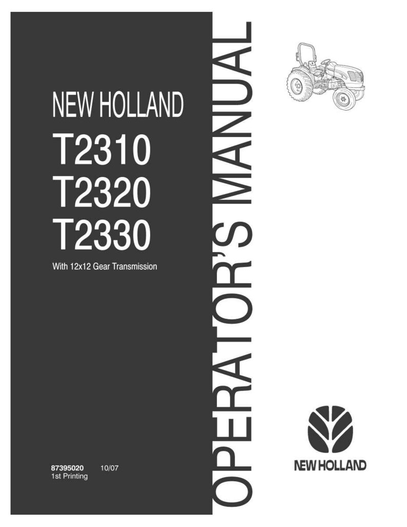 New Holland T2310, T2320, T2330 Tractor Operator Owners Operation Manual | Instant Pdf Download image 3
