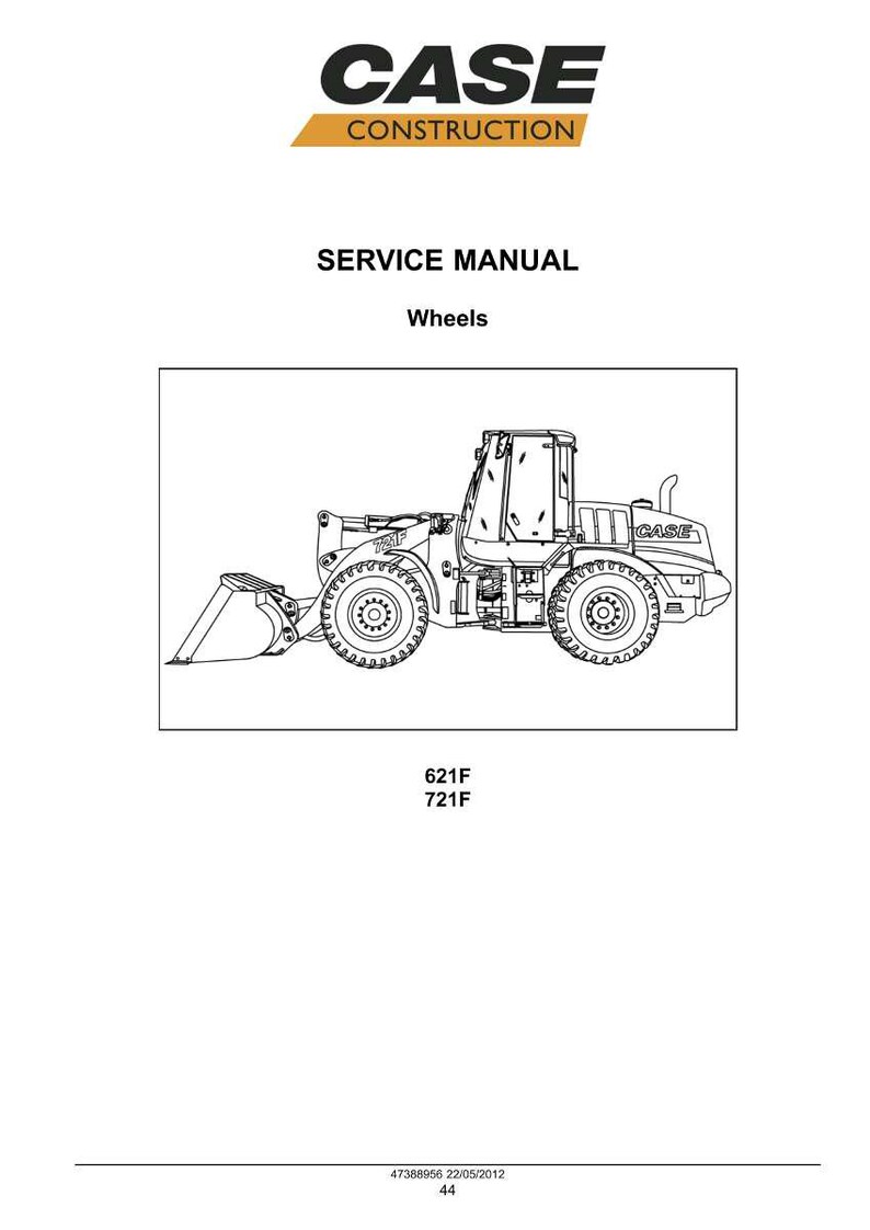 May include: A service manual cover for CASE Construction, featuring a line drawing of a front-end loader. The text reads "SERVICE MANUAL Wheels" and includes model numbers 621F and 721F. The CASE Construction logo is at the top.