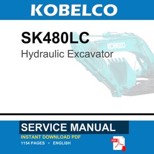 Manual de servicio y reparación para la excavadora hidráulica Kobelco SK480LC / Descarga instantánea en PDF imagen 1
