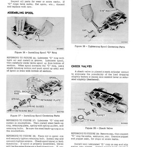 May include: Technical diagram with illustrations of mechanical parts assembly. Includes diagrams for installing spools, O-rings, and check valves. Text instructions accompany each step, detailing the process.
