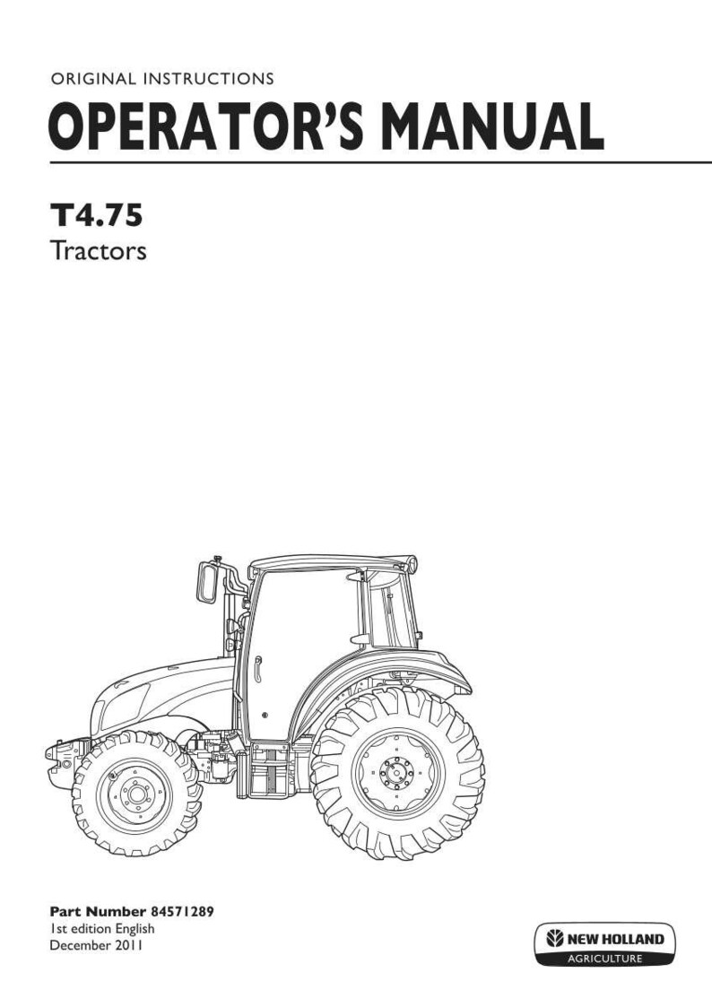 New Holland T4.75 Tractor Operator Owners Operation Manual | Instant PDF Download image 3
