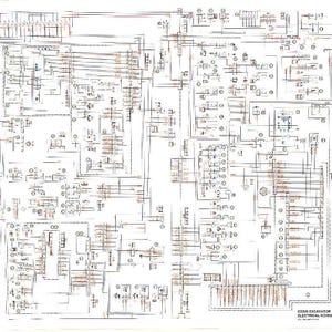 May include: A detailed electrical schematic for a C300 excavator, featuring a complex network of lines, symbols, and text. The diagram is primarily black and white with some brown and green accents, providing a technical illustration of the excavator's electrical system.