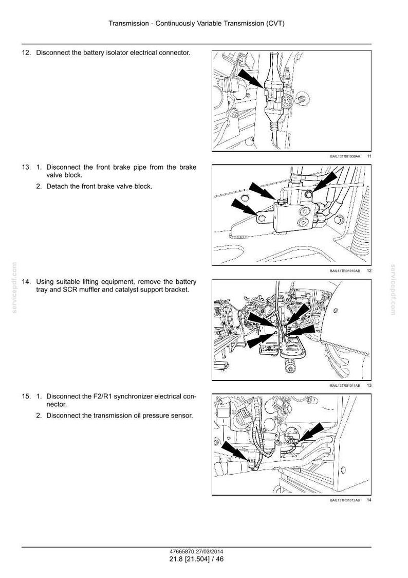 Puede incluir: Diagrama t&eacute;cnico de la transmisi&oacute;n variable continua (CVT) de un coche. Ilustraciones detalladas de componentes y puntos de conexi&oacute;n. Instrucciones para desconectar el aislador de bater&iacute;a y el tubo de freno.