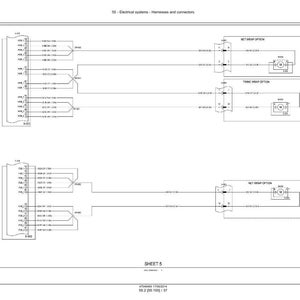 May include: Diagram of electrical systems, harnesses, and connectors. The image is a technical drawing with lines, boxes, and text labels. The text "SHEET 5" is visible at the bottom of the image.