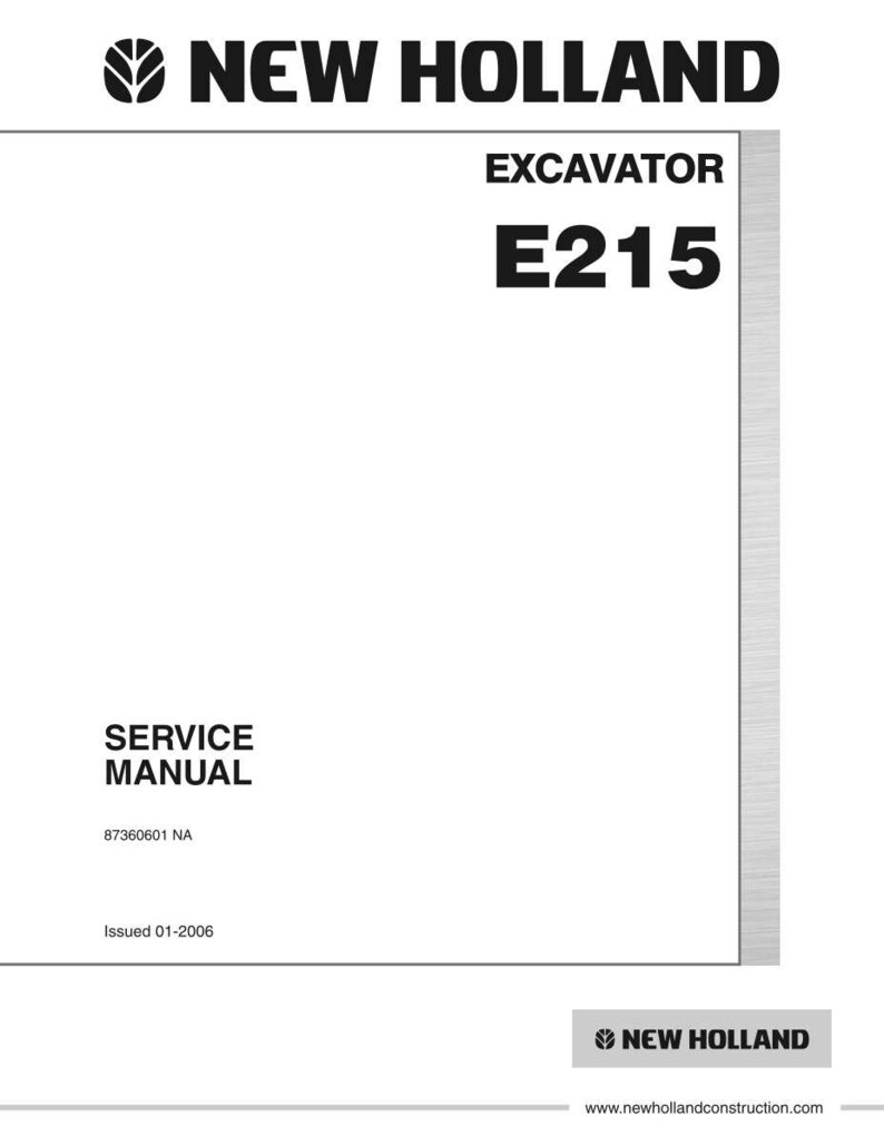 New Holland E215 Excavator Service Repair Workshop Manual PDF | Instant PDF Download image 3