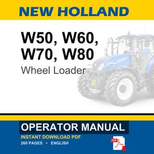 New Holland W50, W60, W70, W80 Wheel Loader Operator Owners Operation Manual | Instant Pdf Download image 1