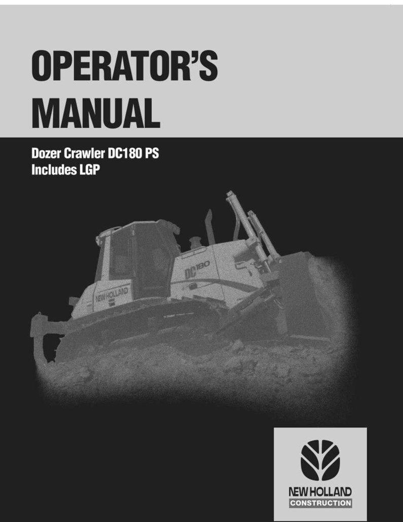 New Holland DC180 PS Dozer Crawler Operator Owners Operation Manual | Instant PDF Download image 3