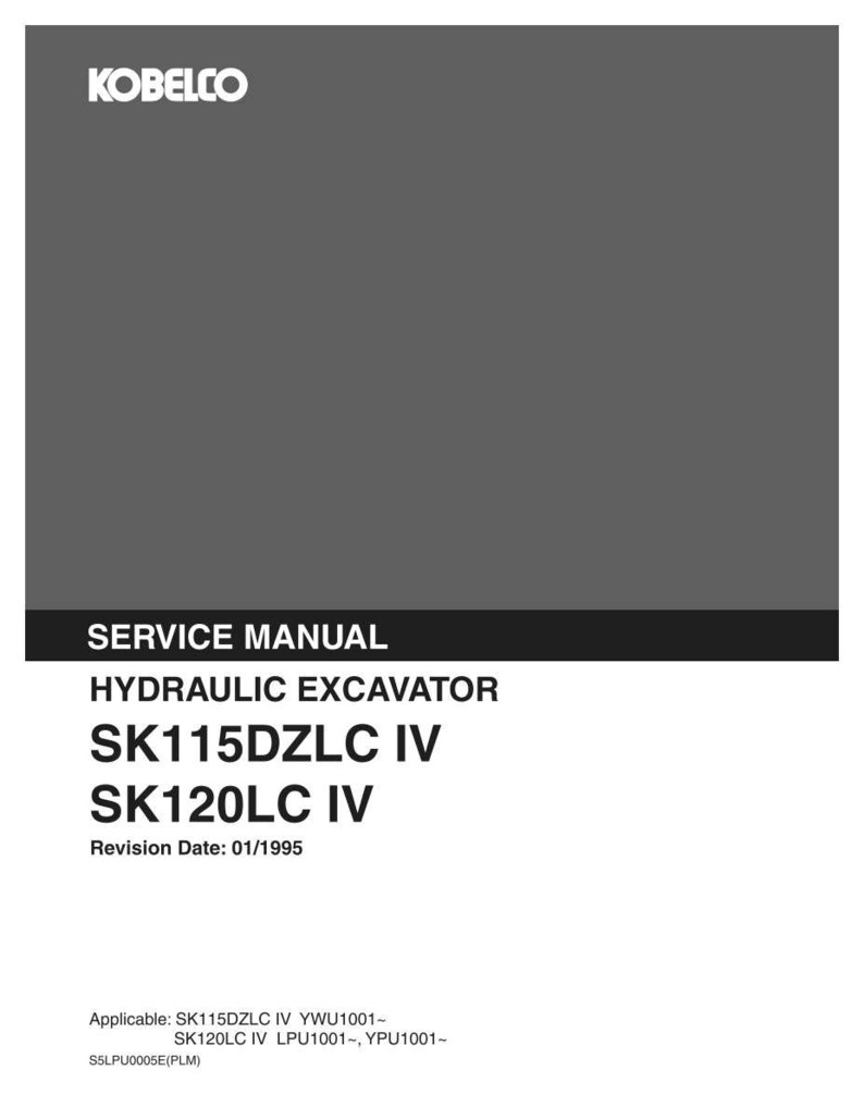 Kobelco SK115dzlc IV, SK120LC IV hydraulisk grävmaskin, service och reparation, verkstadsmanual | Direkt PDF-nedladdning bild 3