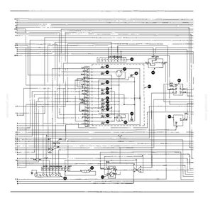 May include: A detailed black and white electrical schematic diagram with numerous lines, symbols, and labels. The diagram appears to be a technical illustration, likely for an electronic device or system. The layout is complex, with various components interconnected.