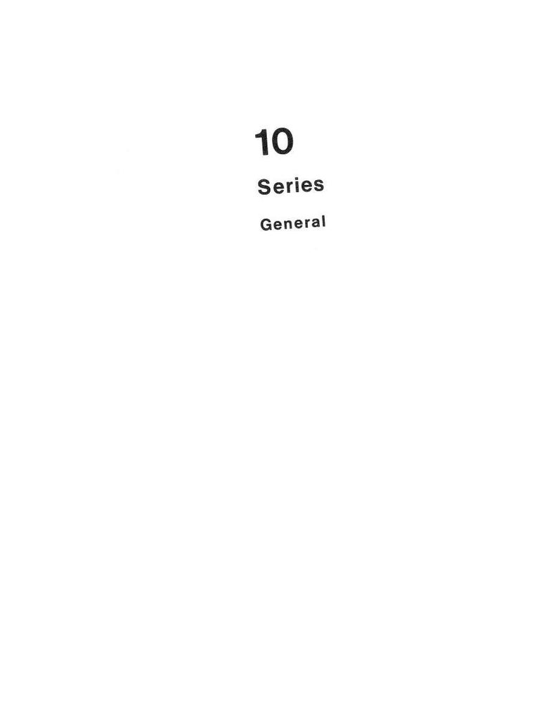 May include: A white background with the number "10" in black, followed by the words "Series" and "General" in black text. The text is centered and stacked vertically.