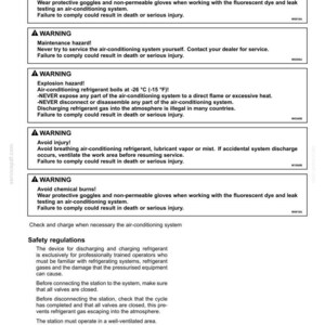 Puede incluir: Una p&aacute;gina de manual t&eacute;cnico titulada 6-MAINTENANCE, que detalla advertencias de seguridad para sistemas de aire acondicionado. Incluye instrucciones sobre c&oacute;mo evitar quemaduras qu&iacute;micas, riesgos de explosi&oacute;n y lesiones, junto con normas de seguridad.