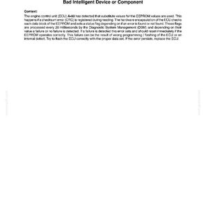 May include: A page from a manual with the title "SECTION 55 - ELECTRICAL SYSTEMS - CHAPTER 11". The text describes a fault code related to an ECU hardware failure, including diagnostic steps and potential causes.