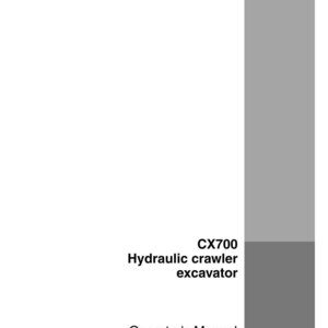 May include: White and gray manual for a CX700 hydraulic crawler excavator. The text includes "Operator's Manual" and the Case logo. The manual is a reference guide for the heavy machinery.