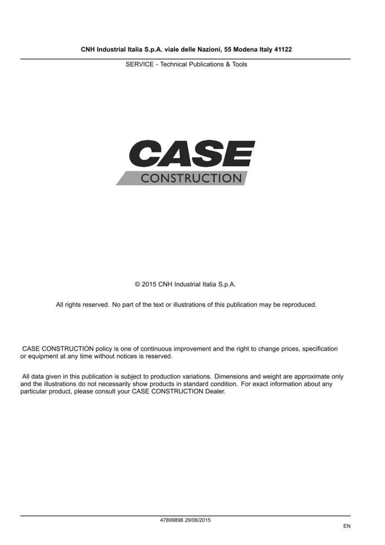 May include: A white document with the text "CASE CONSTRUCTION" in bold black letters. The document includes the CNH Industrial Italia S.p.A. logo and copyright information. The document is a technical publication.