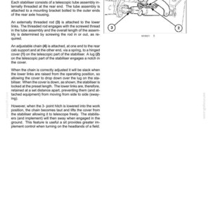 May include: A technical manual page titled 6-WORKING OPERATIONS featuring a black and white line drawing of an automatic stabilizer mechanism. The diagram includes numbered components 1, 2, 3, and 4, with detailed text explaining the assembly.