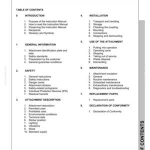 May include: A white and black document titled "Table of Contents" for a "Primary Crusher" machine. The document includes sections on introduction, general information, safety, and attachment description.