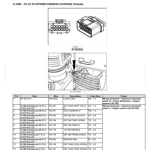 Op de afbeelding: Diagram van draadconnectoren, componentdiagram 99 en connectoren 990 en hoger. Bevat een tabel met pin-, draad- en beschrijvingsdetails. Tekst bevat "Elektrische systemen - Harnassen en connectoren."