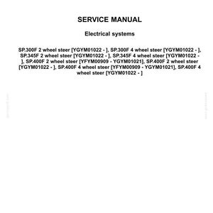 May include: A white page with the "NEW HOLLAND AGRICULTURE" logo at the top. The text "SERVICE MANUAL" and "Electrical systems" are displayed. Below, model numbers and specifications are listed.