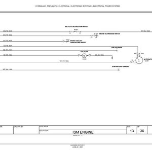 Pode incluir: Um diagrama esquem&aacute;tico de um sistema de energia el&eacute;trica, com r&oacute;tulos para componentes como o interruptor de restri&ccedil;&atilde;o do filtro de ar e a bomba de combust&iacute;vel. O diagrama inclui texto e s&iacute;mbolos.