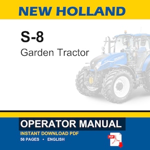 New Holland S-8 Garden Tractor Operator Owners Operation Manual | Instant PDF Download image 1