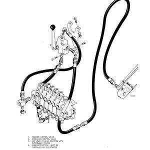 May include: An engineering diagram of a boom lock valve hydraulic installation. The diagram is in black and white and includes a backhoe control valve, boom lock control valve, and boom restrictor. The text "Figure 21 - Boom Lock Valve Hydraulic Installation" is at the bottom.