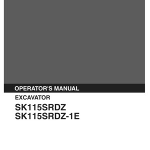 Kobelco Sk115srdz, SK115SRDZ-1E Excavator Operator Owners Operation Manual | Instant PDF Download image 2