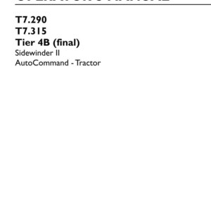New Holland T7.290, T7.315 Tier 4B (final) Sidewinder Ii Auto Command Tractor Operator Owners Operation Manual | Instant Pdf Download image 3