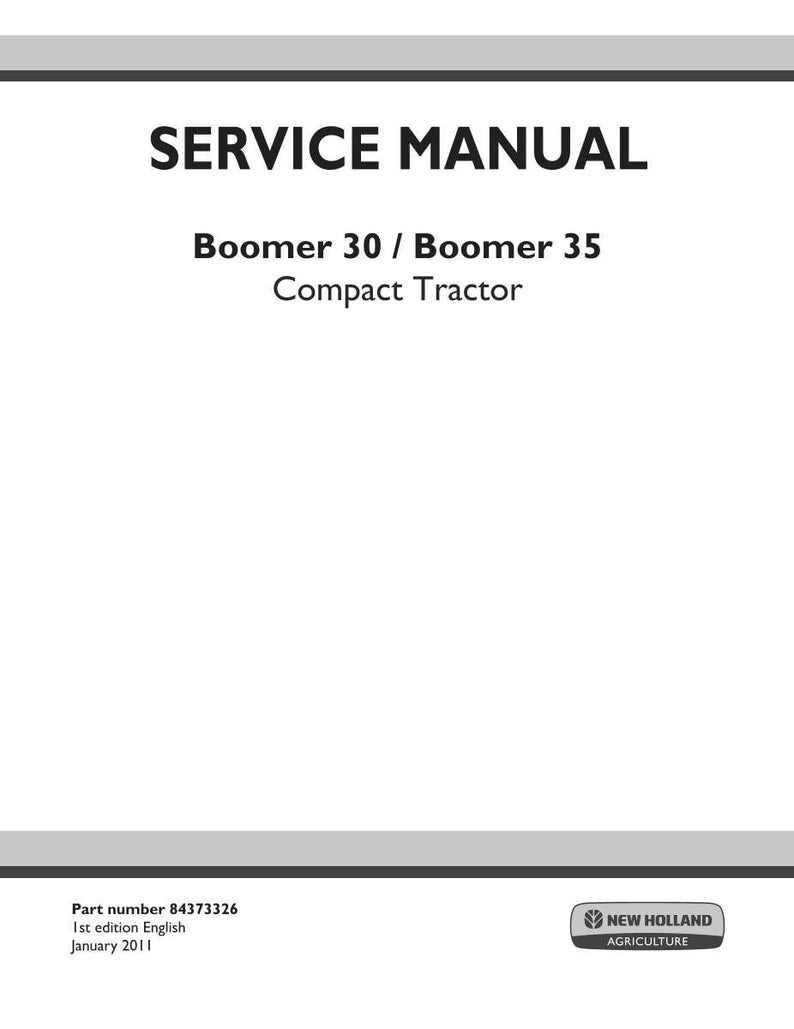 New Holland Boomer 30, Boomer 35 kompakttraktor service- och reparationshandbok | Direkt PDF-nedladdning bild 3