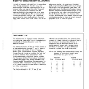 May include: A technical document from CASE Construction, titled "Test and Troubleshooting." It details clutch actuation theory and gear selection, including diagrams and tables. The document is dated July 2008.