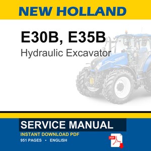 New Holland E30B, E35B Compact Hydraulic Excavator Service Repair Workshop Manual | Instant PDF Download image 1