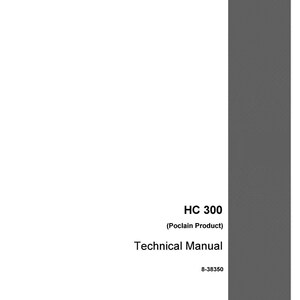 May include: A white technical manual titled "HC 300 (Poclain Product)" with the word "REPRINTED" at the bottom. The manual has a gray vertical stripe on the right side and the CASE logo.