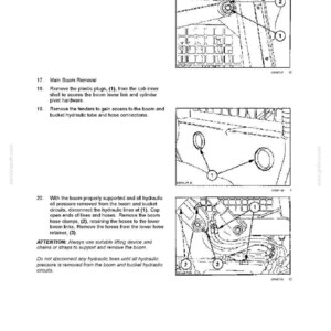May include: Diagram of a working arm single arm lift with numbered instructions. The diagram includes close-up views of mechanical components with labels and arrows pointing to specific parts. Text instructions are also included.
