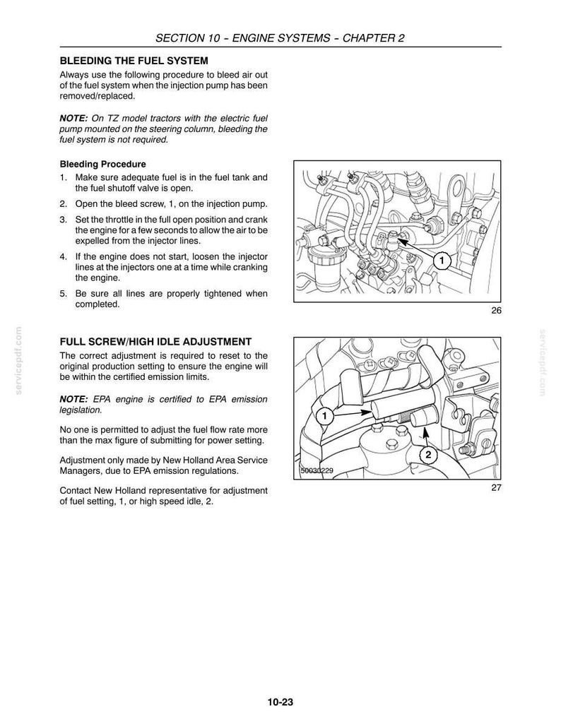 Manuale di officina per la riparazione e la manutenzione dei trattori New Holland TZ18DA, TZ22DA, TZ24DA, TZ25DA / Download PDF immediato immagine 5