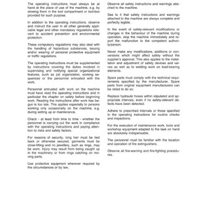 May include: A page from a technical handbook, featuring the title "TECHNICAL HANDBOOK 21D / 121D / 221D / 321D" and sections on organizational measures, safety, and maintenance. The text is in black font on a white background.